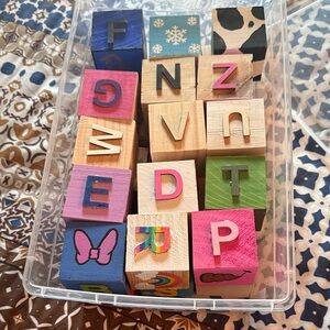 Colorful Wooden Alphabet Block Set